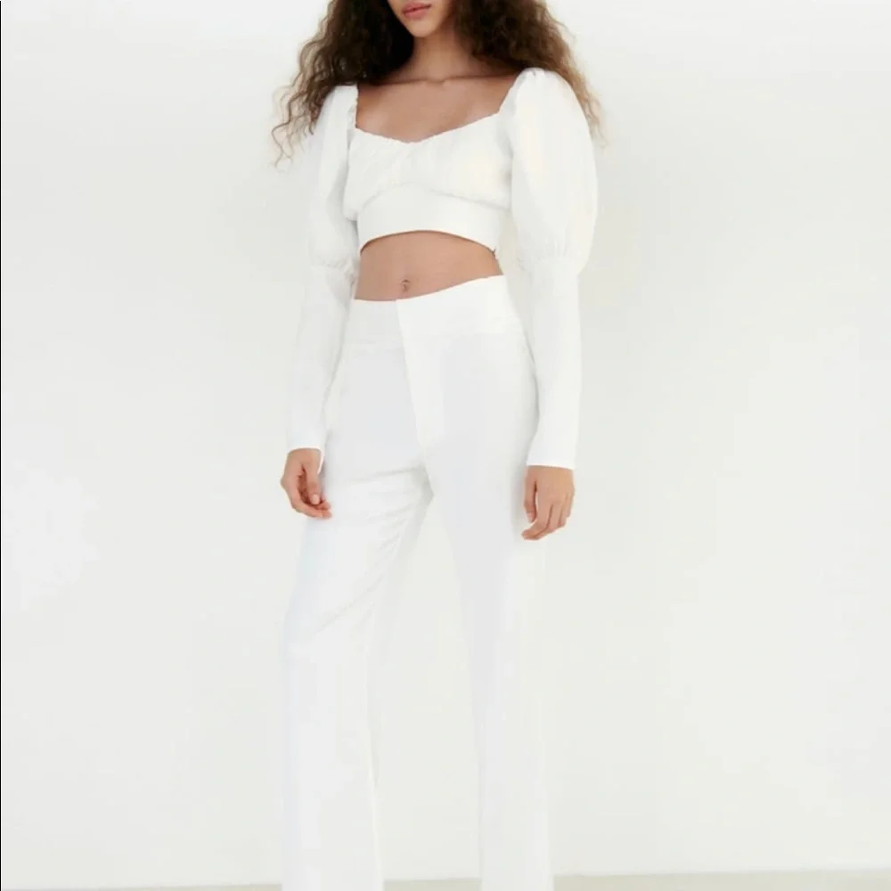 ZARA Top With Voluminous Sleeves